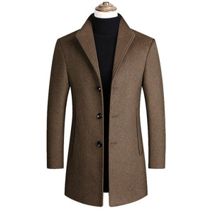 Solid Color High Quality Wool Blends Coats